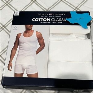 Tommy Hilfiger Men's Cotton Classic White Tank 3 Tanks.